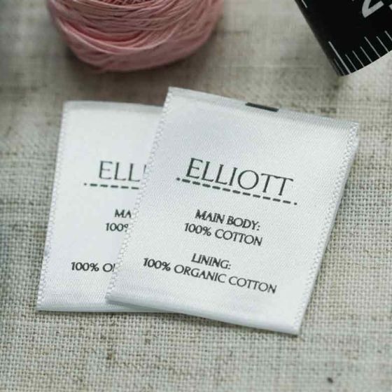 printed satin clothing labels